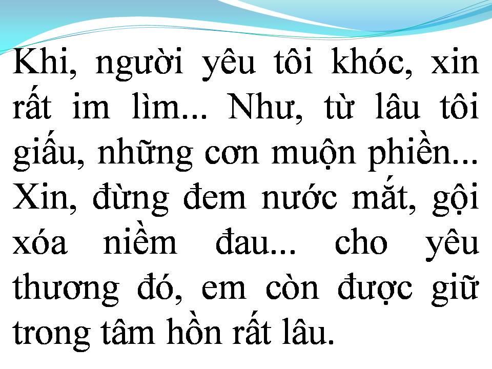 Lời bài hát KHI NGƯỜI YÊU TÔI KHÓC