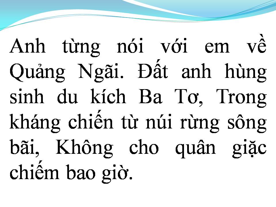 Lời bài hát QUẢNG NGÃI ĐẤT MẸ NGOAN CƯỜNG