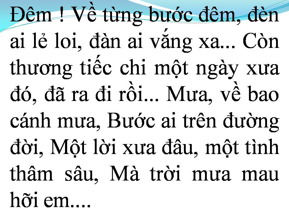 Lời bài hát MƯA BAY TRONG ĐỜI