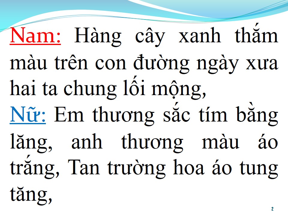 Lời bài hát ĐƯỜNG TÍM BẰNG LĂNG (SONG CA)