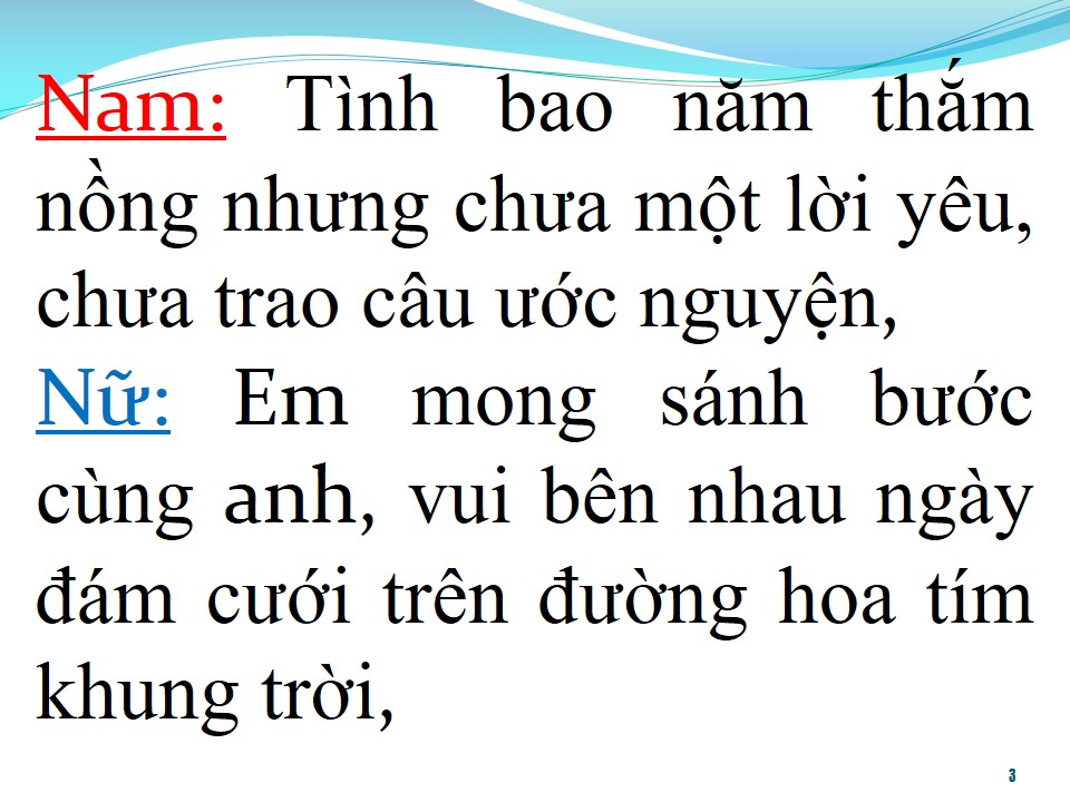 Lời bài hát ĐƯỜNG TÍM BẰNG LĂNG (SONG CA)