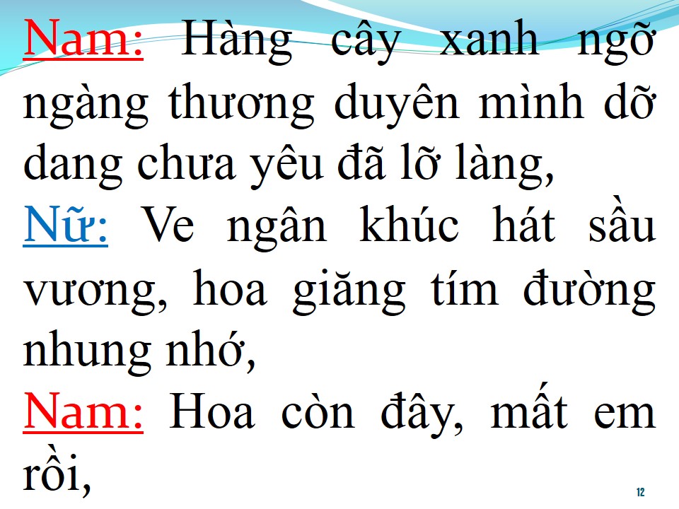 Lời bài hát ĐƯỜNG TÍM BẰNG LĂNG (SONG CA)