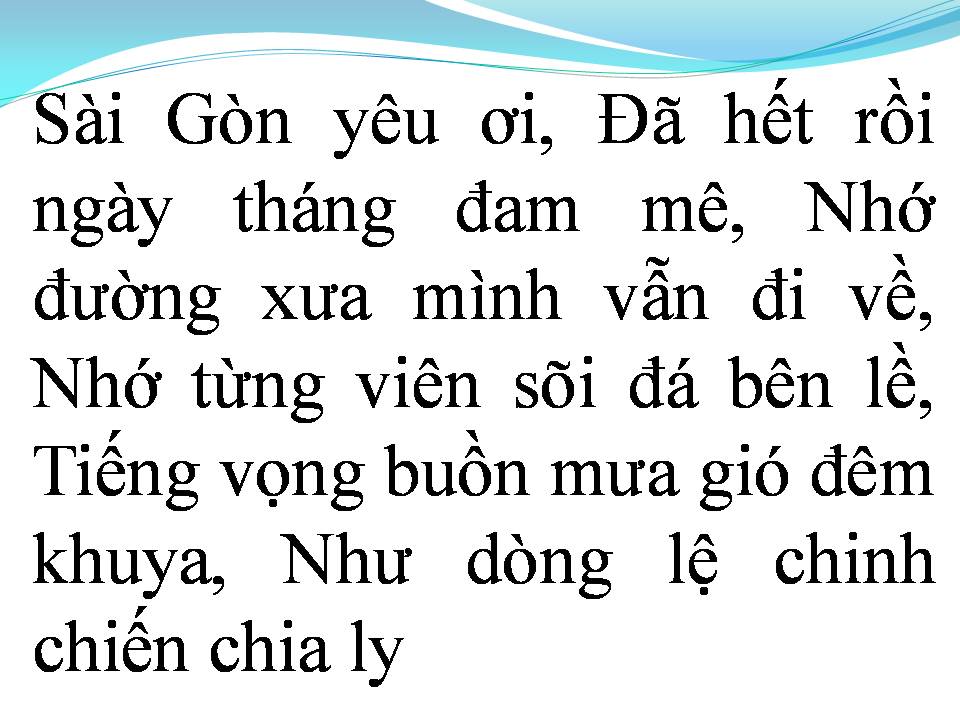 Lời bài hát SÀI GÒN KỶ NIỆM