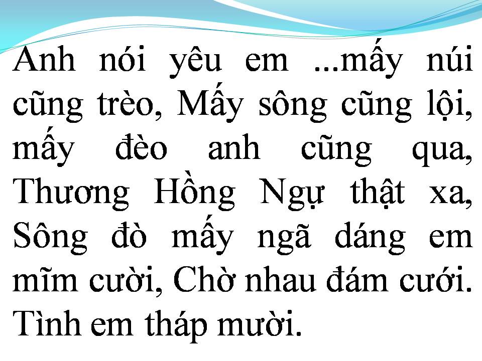 Lời bài hát TÌNH EM THÁP MƯỜI