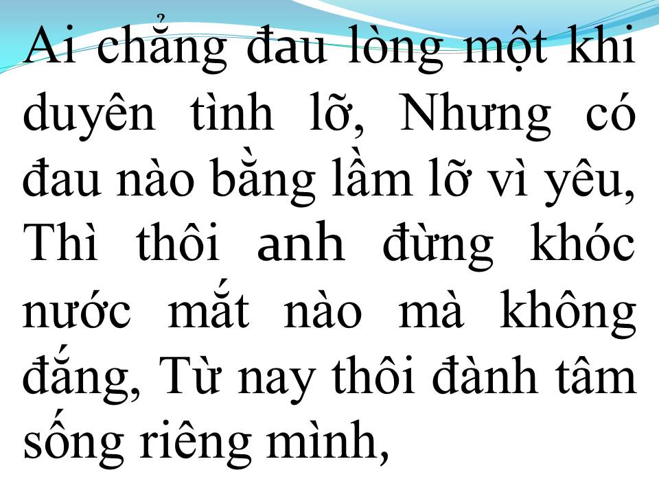 Lời bài hát XIN TRẢ CHO EM (XIN TRẢ CHO ANH)