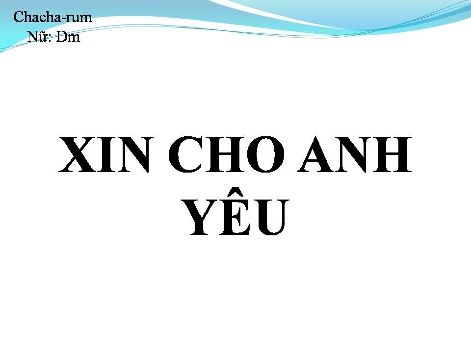 Lời bài hát XIN CHO ANH YÊU