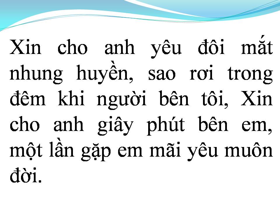 Lời bài hát XIN CHO ANH YÊU