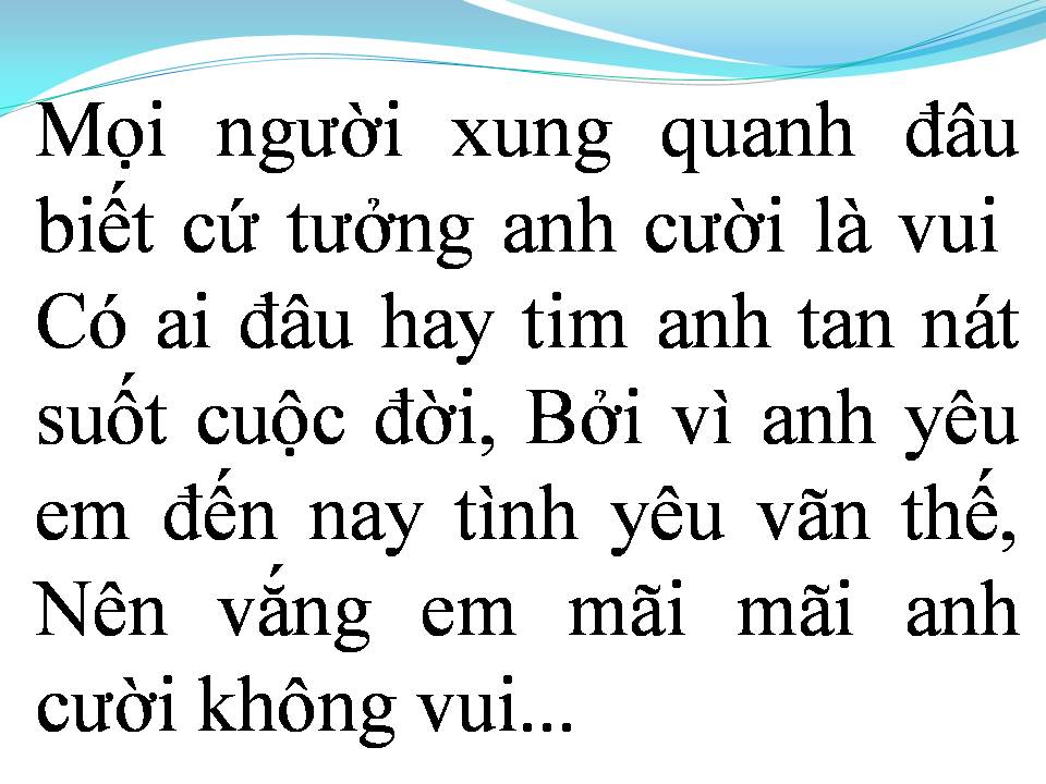 Lời bài hát NỤ CƯỜI KHÔNG VUI