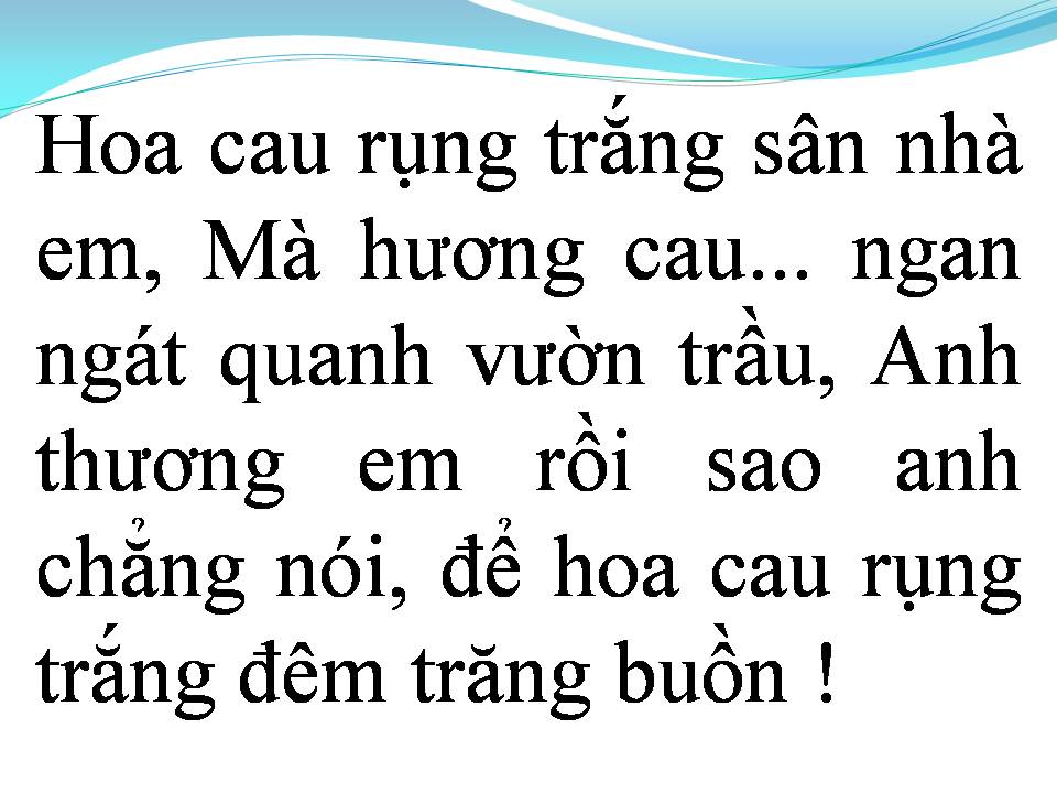 Lời bài hát HOA CAU VƯỜN TRẦU