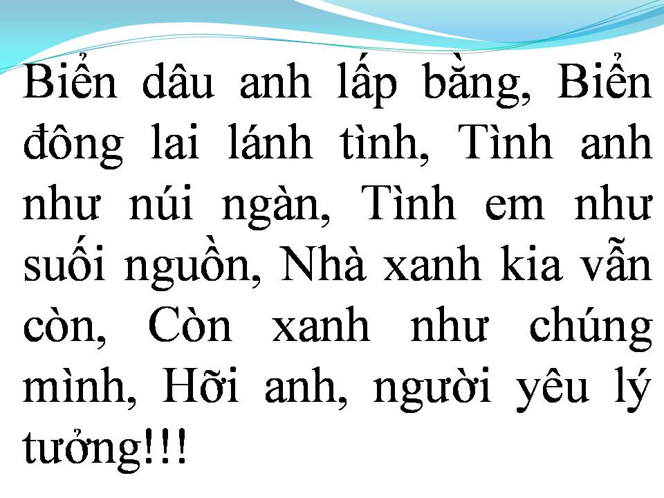 Lời bài hát NGƯỜI YÊU LÝ TƯỞNG