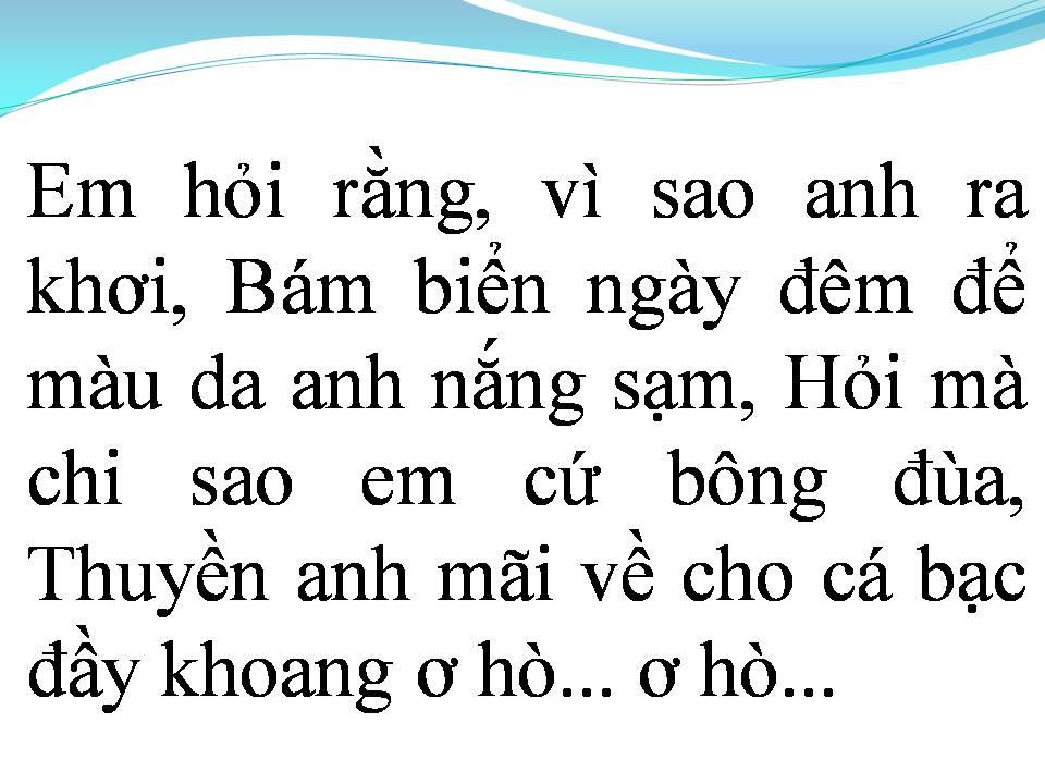 Lời bài hát TÌNH TA BIỂN BẠC ĐỒNG XANH