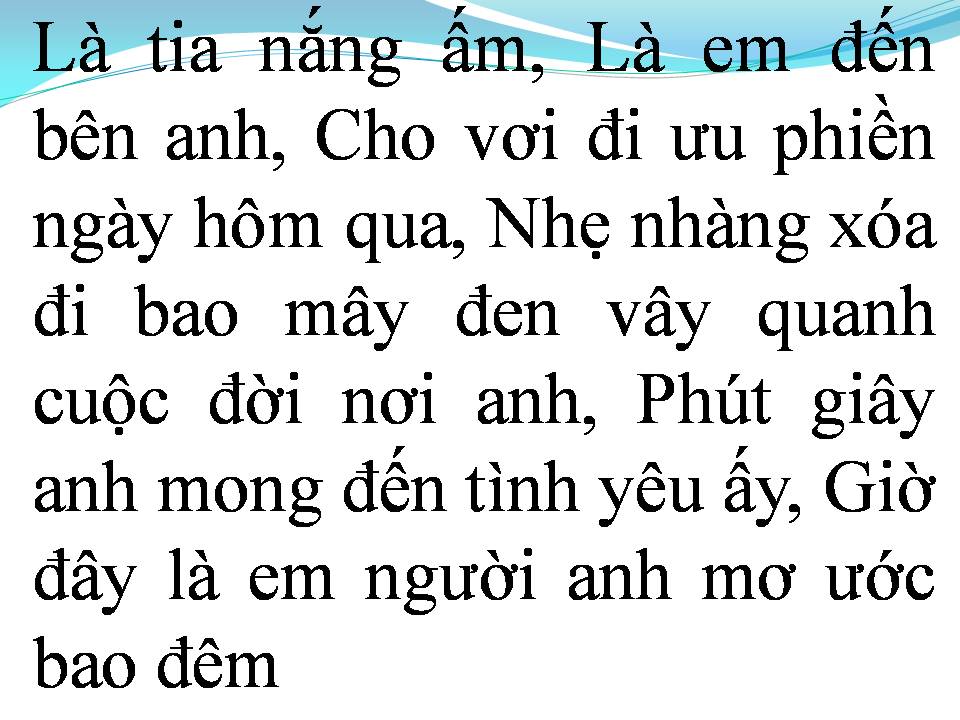 Lời bài hát ÁNH NẮNG CỦA ANH (CHỜ EM ĐẾN NGÀY MAI OST)