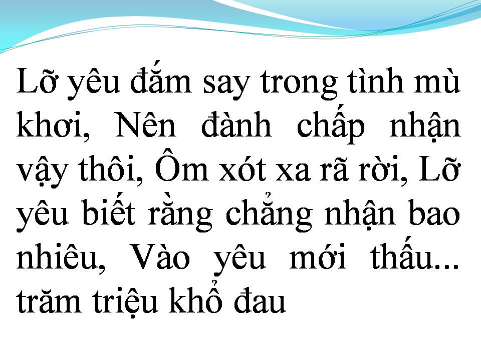 Lời bài hát LỠ YÊU