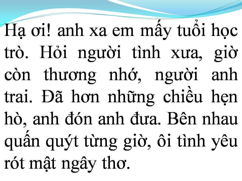 Lời bài hát HẠ THƯƠNG