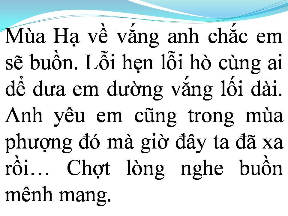 Lời bài hát HẠ THƯƠNG
