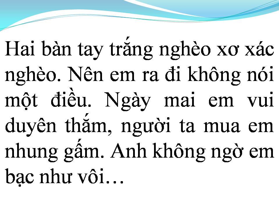 Lời bài hát HAI BÀN TAY TRẮNG