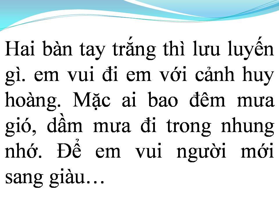 Lời bài hát HAI BÀN TAY TRẮNG