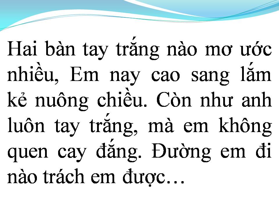 Lời bài hát HAI BÀN TAY TRẮNG