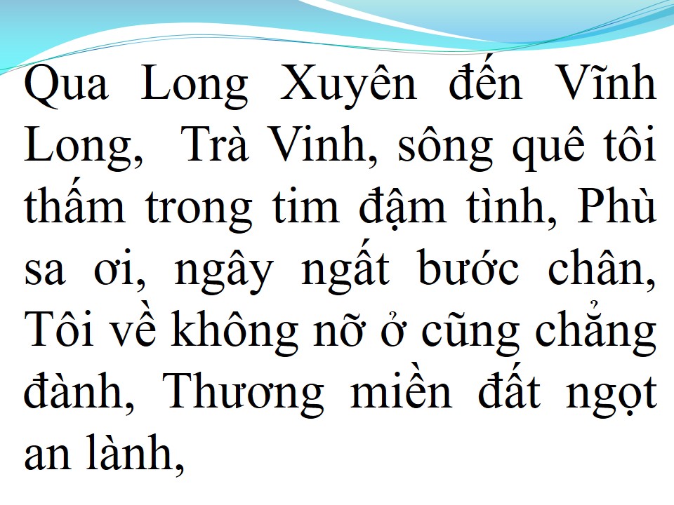 Lời bài hát HÀNH TRÌNH TRÊN ĐẤT PHÙ SA
