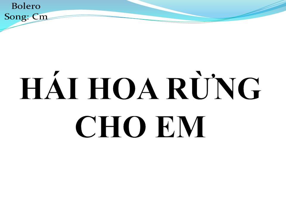 Lời bài hát HÁI HOA RỪNG CHO EM (SONG CA)