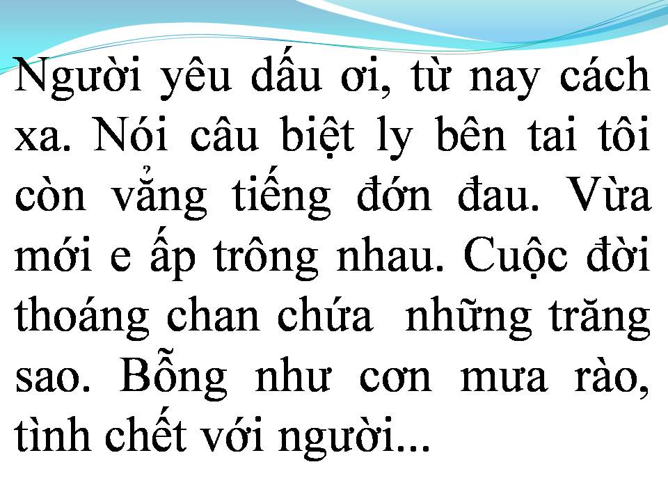 Lời bài hát HẬN TÌNH TRONG MƯA