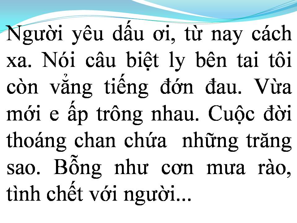 Lời bài hát HẬN TÌNH TRONG MƯA