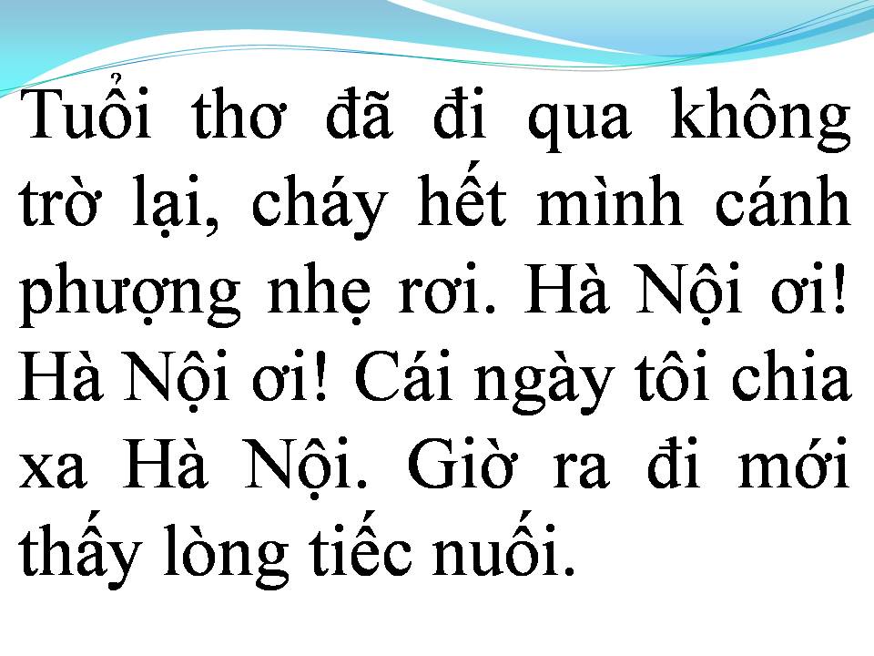 Lời bài hát HÀ NỘI VÀ TÔI
