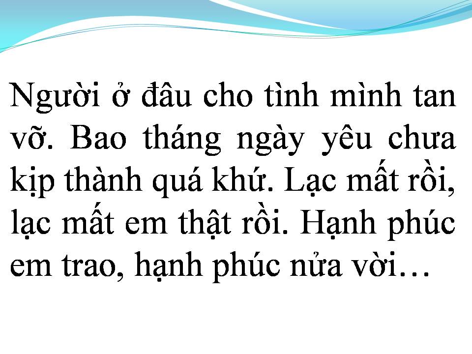 Lời bài hát HẠNH PHÚC NỬA VỜI