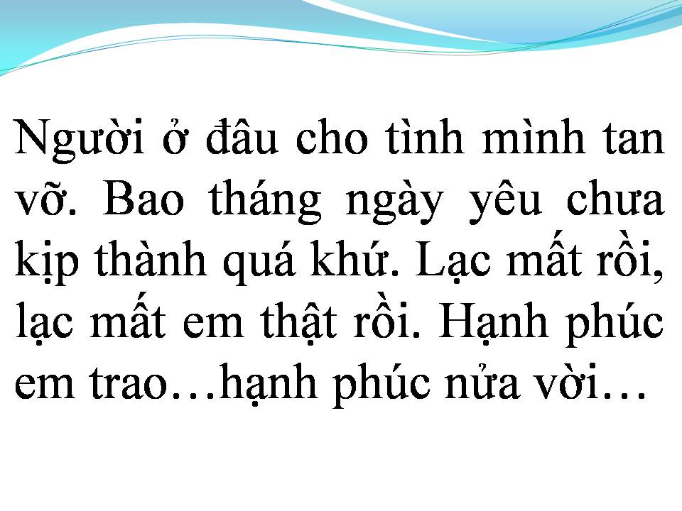 Lời bài hát HẠNH PHÚC NỬA VỜI