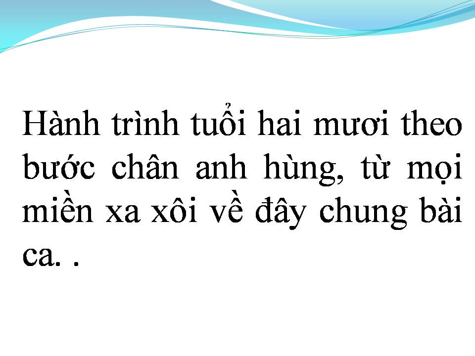 Lời bài hát HÀNH TRÌNH TUỔI HAI MƯƠI