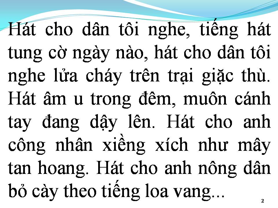 Lời bài hát HÁT CHO DÂN TÔI NGHE