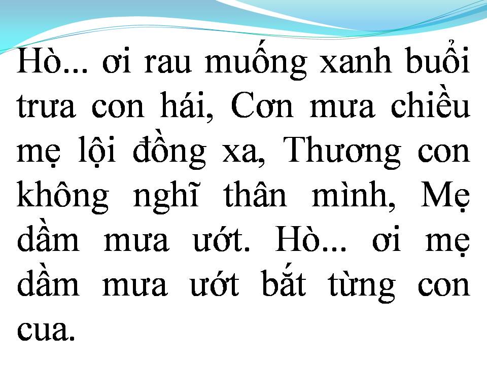 Lời bài hát BÚN RIÊU CUA ĐỒNG