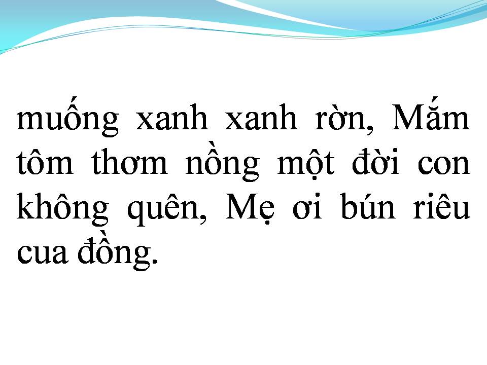 Lời bài hát BÚN RIÊU CUA ĐỒNG