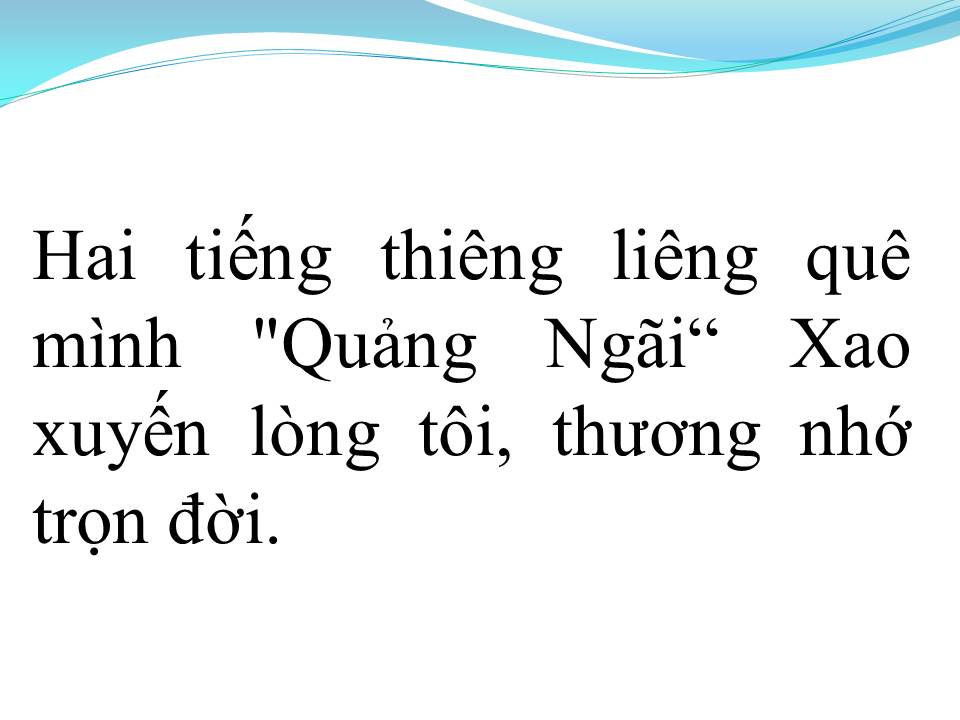 Lời bài hát QUẢNG NGÃI TRONG TÔI