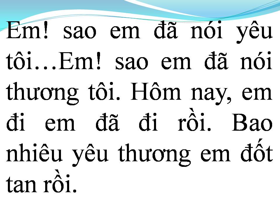 Lời bài hát HÁT CHO NGƯỜI TÌNH PHỤ