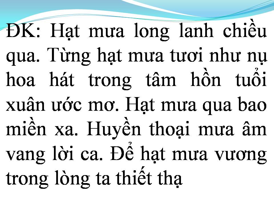 Lời bài hát HẠT MƯA LONG LANH