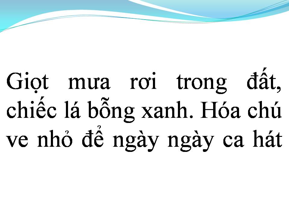 Lời bài hát HÁT VỚI CHÚ VE CON