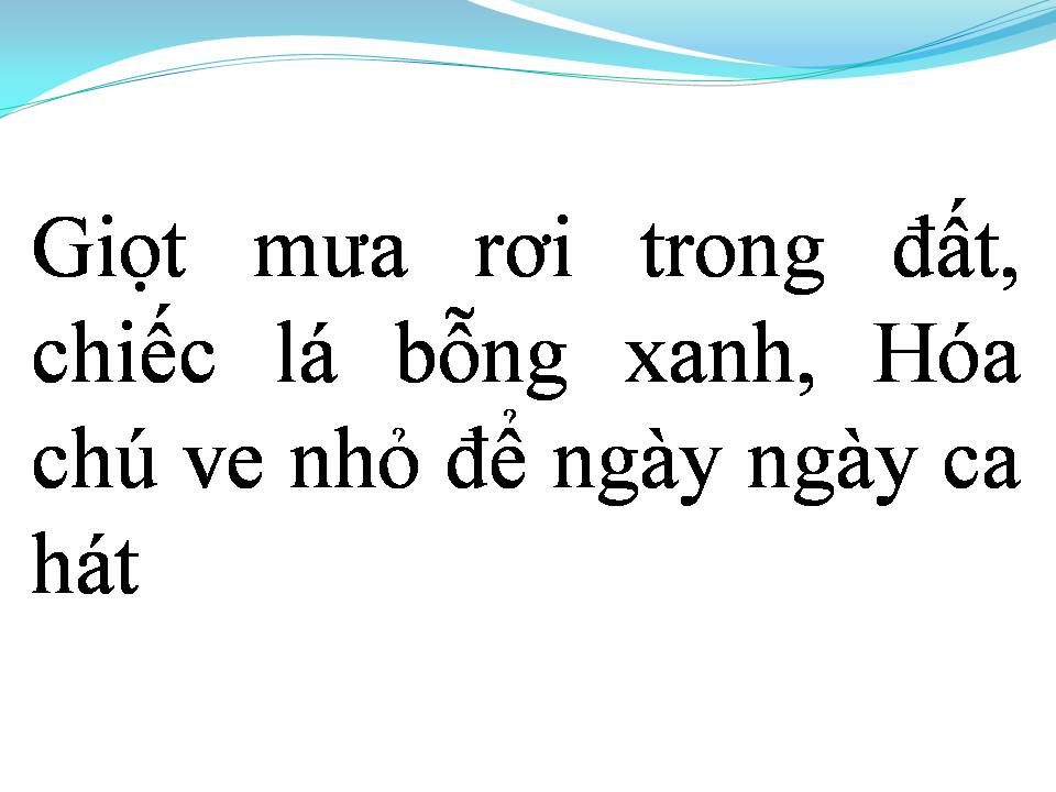 Lời bài hát HÁT VỚI CHÚ VE CON
