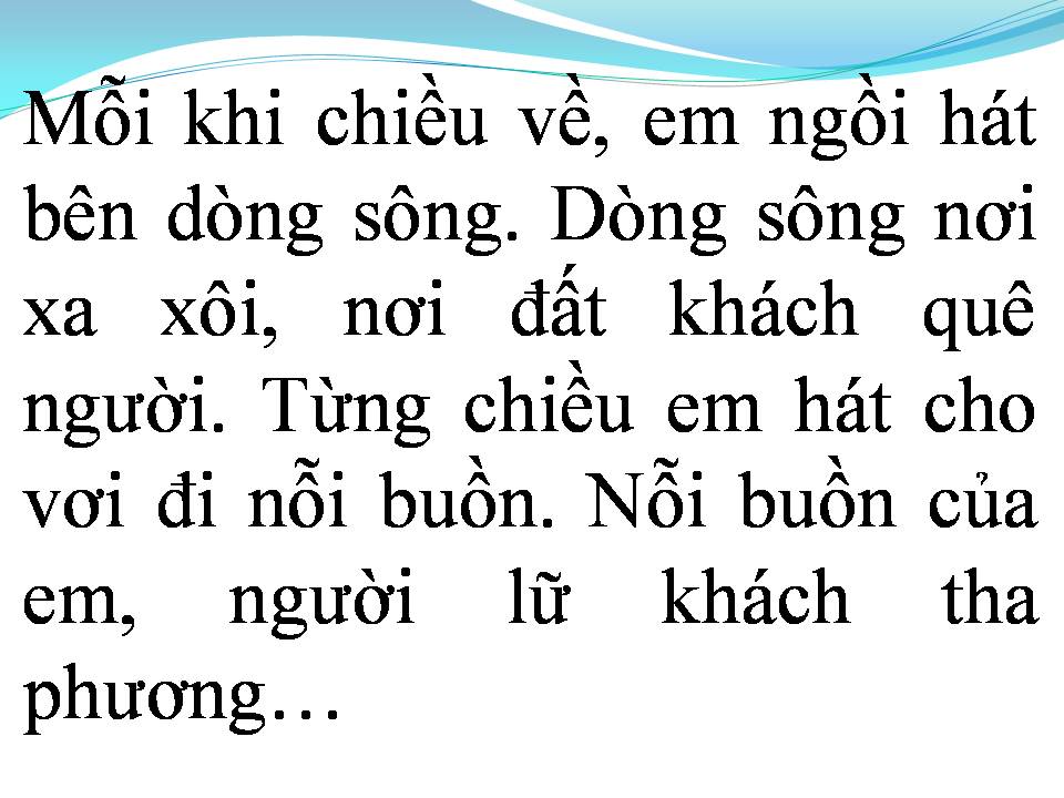 Lời bài hát HÁT VỚI DÒNG SÔNG