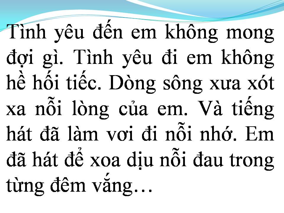 Lời bài hát HÁT VỚI DÒNG SÔNG