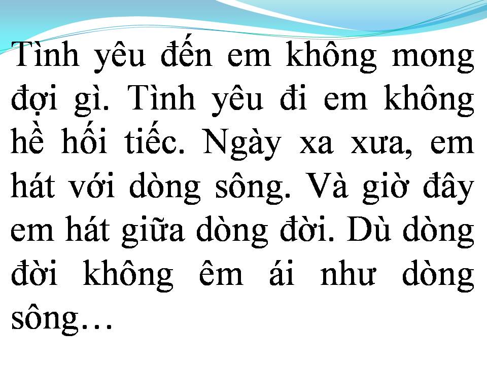 Lời bài hát HÁT VỚI DÒNG SÔNG