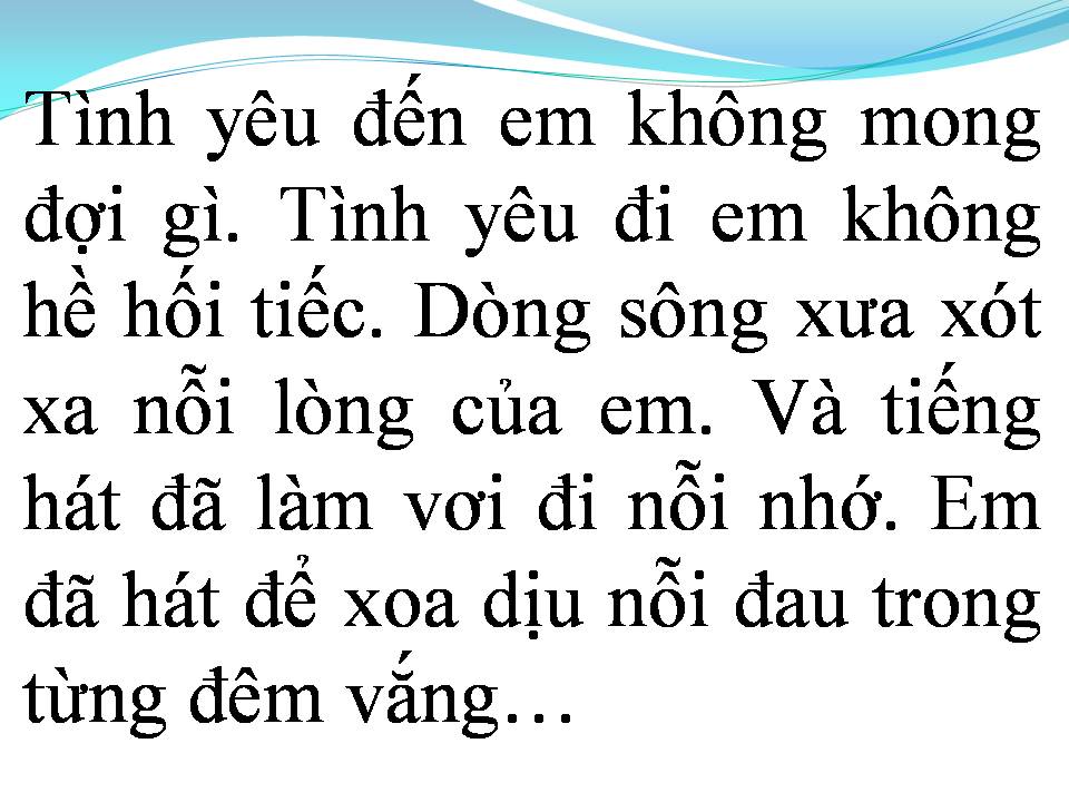 Lời bài hát HÁT VỚI DÒNG SÔNG