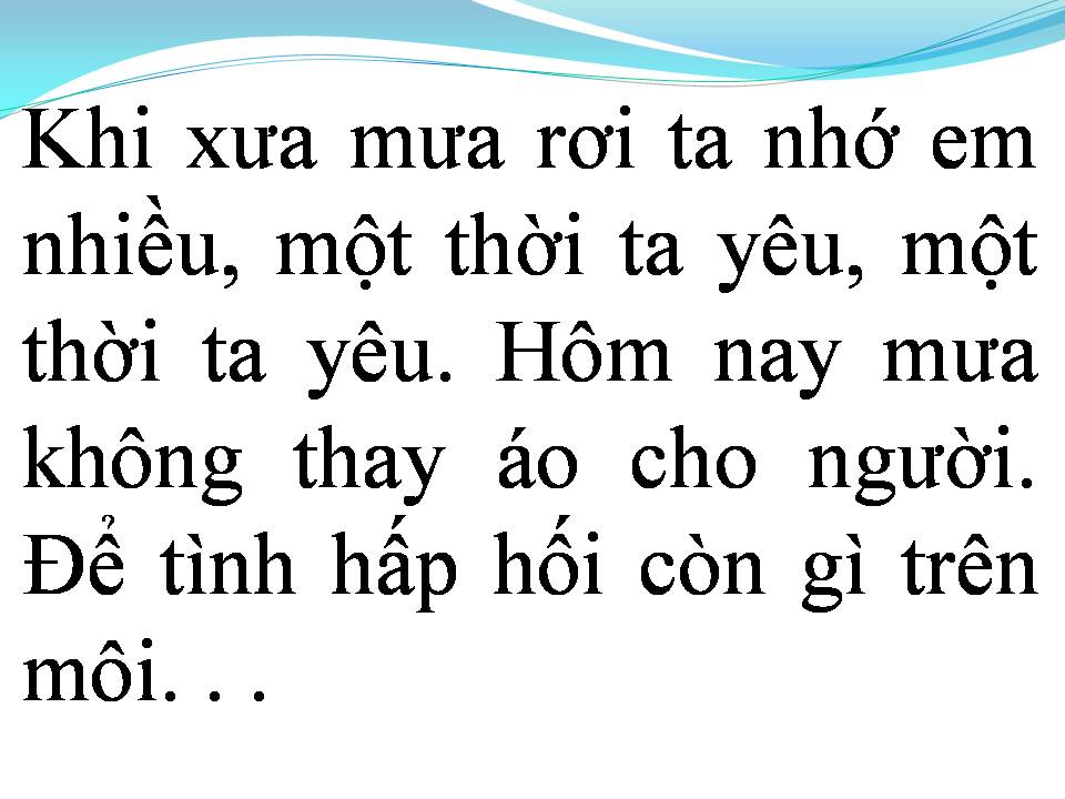 Lời bài hát HÃY ĐỂ MƯA RƠI
