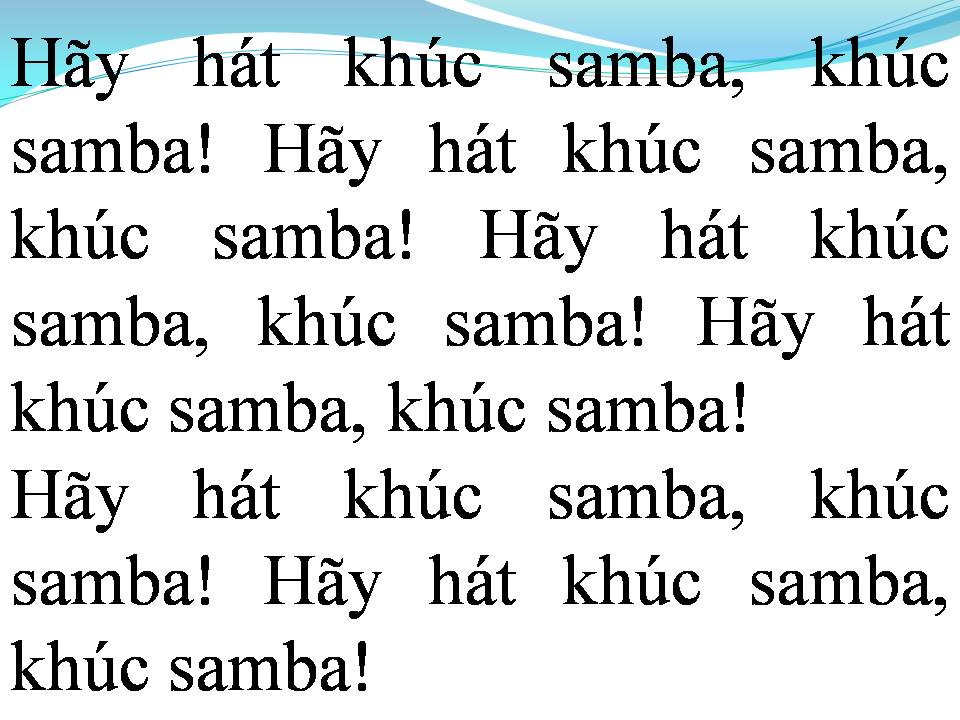 Lời bài hát KHÚC HÁT SAMBA