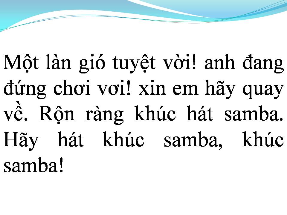 Lời bài hát KHÚC HÁT SAMBA