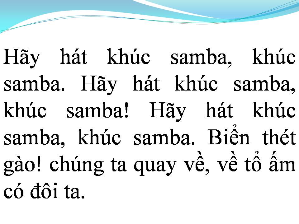 Lời bài hát KHÚC HÁT SAMBA