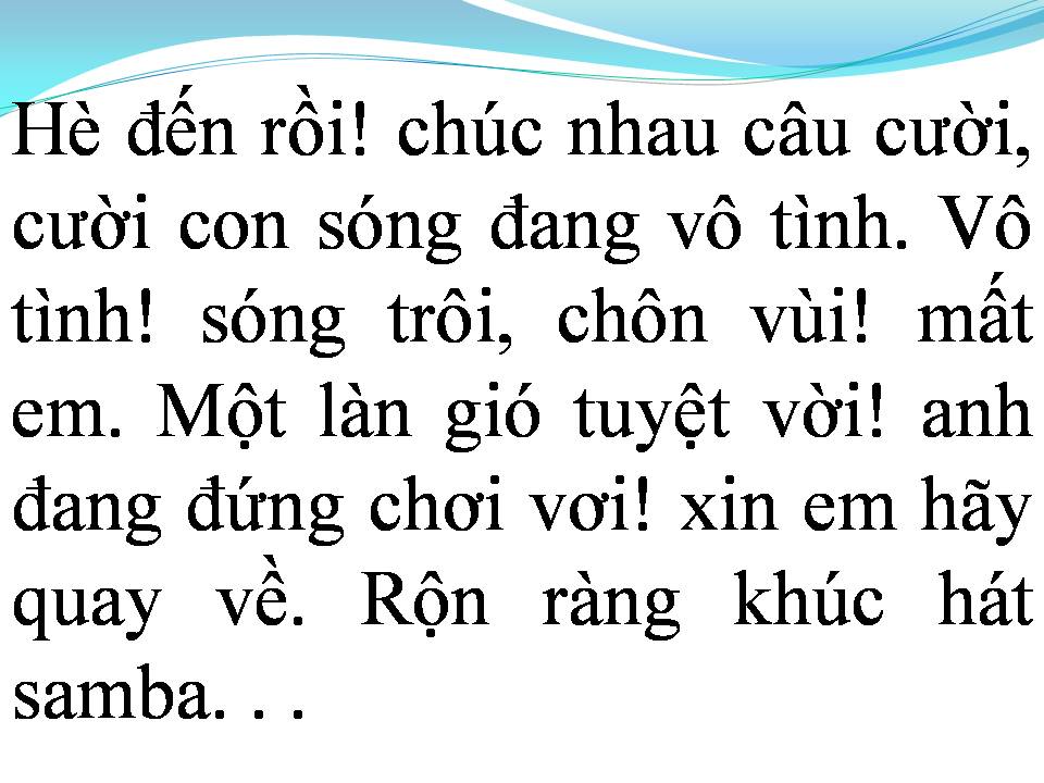 Lời bài hát KHÚC HÁT SAMBA