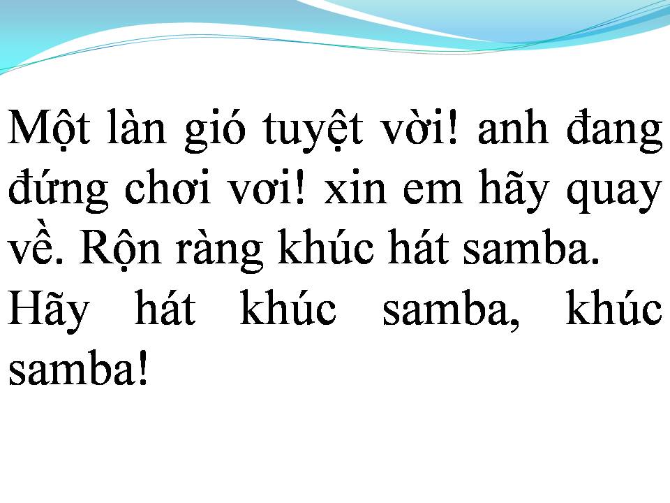 Lời bài hát KHÚC HÁT SAMBA