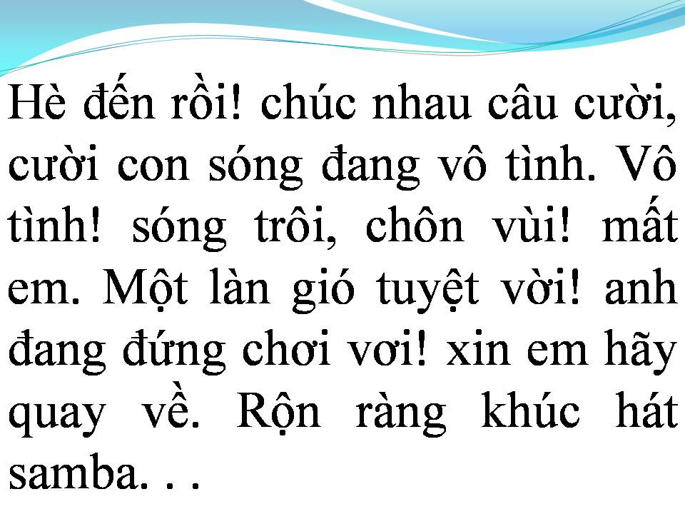 Lời bài hát KHÚC HÁT SAMBA