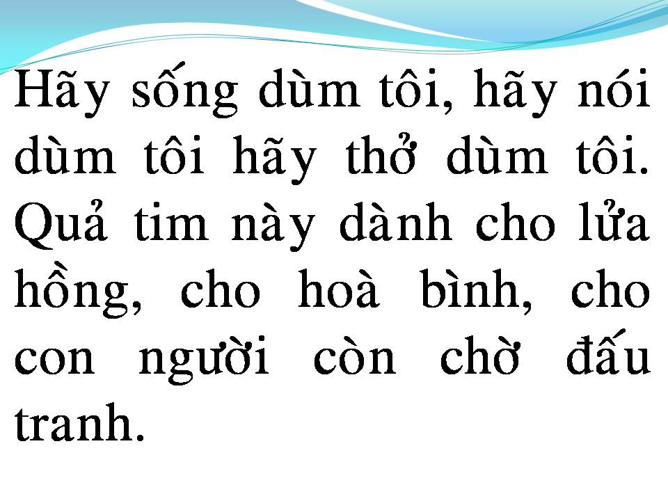Lời bài hát HÃY SỐNG DÙM TÔI